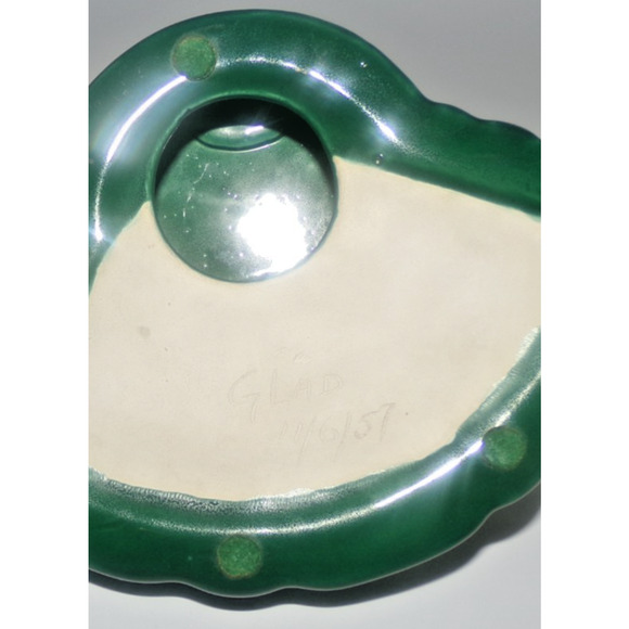 Vintage Ceramic Pointer Setter Retriever Hound Dog on Green Golf Green Ashtray - Picture 16 of 16